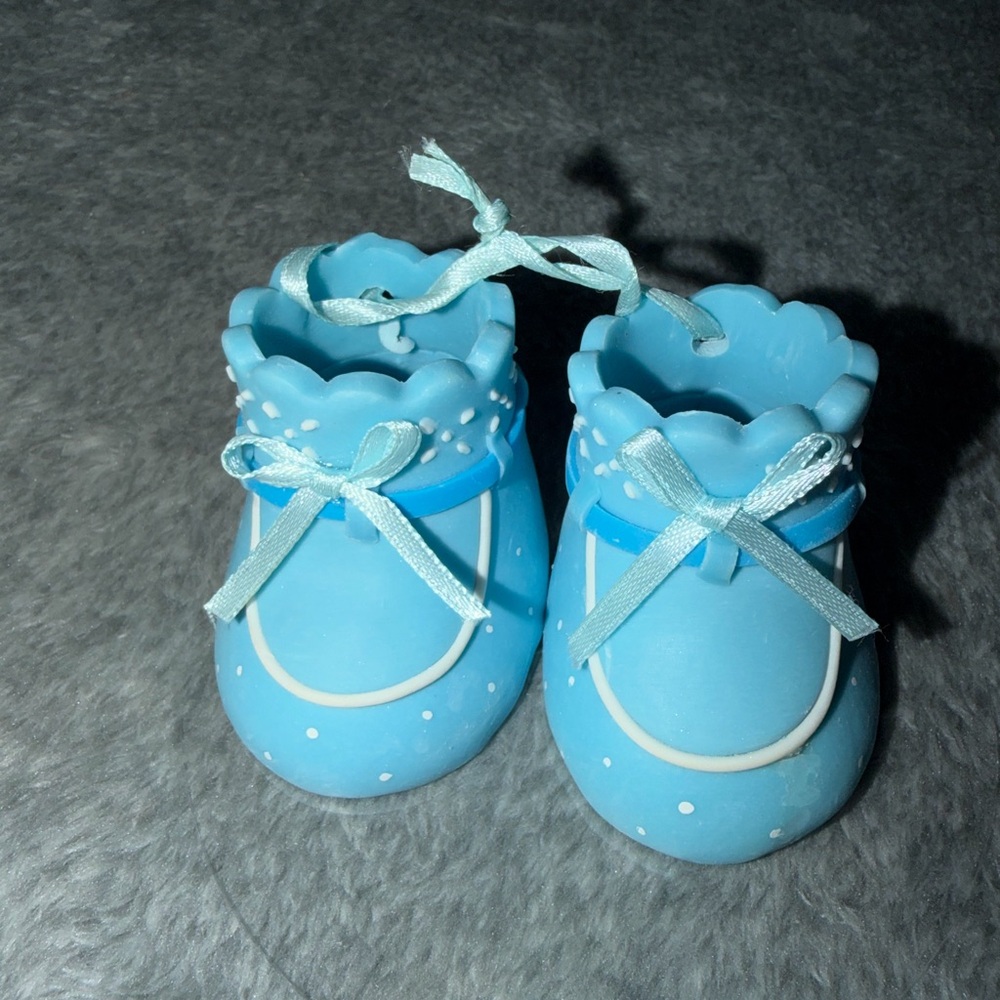 DecoPac Blue Booties Shoes Decoset Gender Reveal Boy Shower Party Cake Topper - Picture 2 of 10